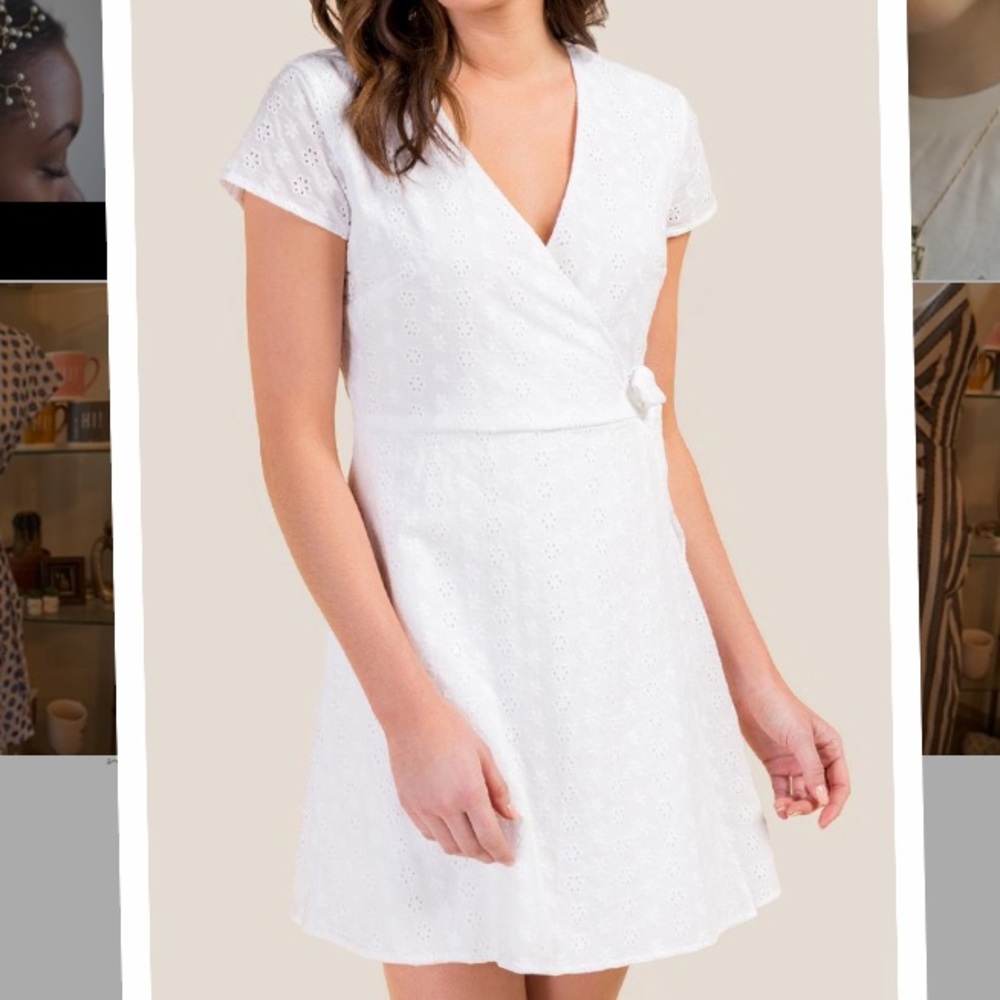 Eyelet Wrap Dress